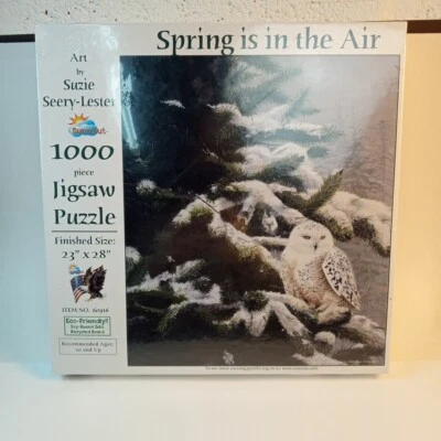 SUNSOUT Jigsaw Puzzle 1000 Piece "Spring Is In The Air" 23" X 28" Snowy Owl - Image 1 of 4