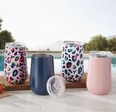 Paquete de 4 - Vasos de vacío frío caliente aislados de acero inoxidable para café vino con tapas Foto 1 de 4