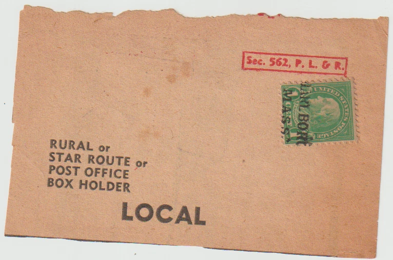 US Marlboro Mass. Type L1HS Precancel  1 ct Washington on Local Newspaper Corner - Image 1 of 1