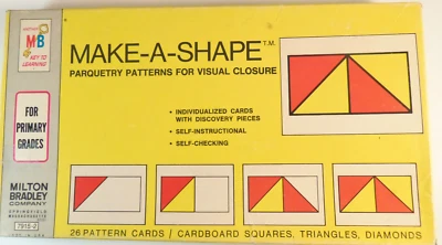  Milton Bradley Make A Shape Parquetry Design Cardboard Learning   Game  - Image 1 of 4