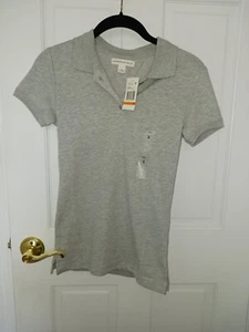 Aeropostale Women's Uniform Pique Polo Shirt AP2 Light Heather Grey Small - Picture 1 of 6