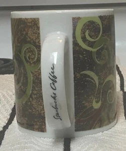 Starbucks Green Shaded Paisley Design 18-Oz Ceramic Mug 1999 - Picture 1 of 6