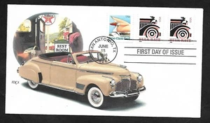 #2906 Antique Auto (2)-Combo with #2910 Tail Fin- Chevy Convertible Cachet FDC - Picture 1 of 2