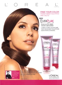 L'oreal Eva Longoria 2009 cabello anuncio de revista de 1 página - Imagen 1 de 1