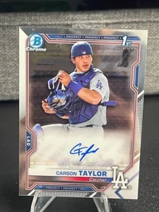 Bowman Chrome Carson Taylor 2021 #CPA-CT 1st Bowman Auto Dodgers - Imagen 1 de 2