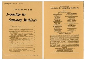 Vintage January 1962 Journal of the Association of Computing Machinery (ACM) - Bild 1 von 2