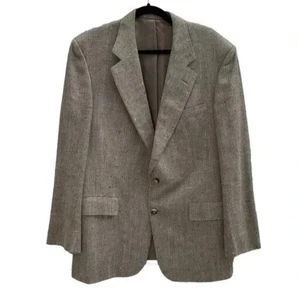 Vintage Chester Barrie handgefertigt Full Canvas hellbraun Tweed Sport Mantel Blazer Jacke US43R - Bild 1 von 13