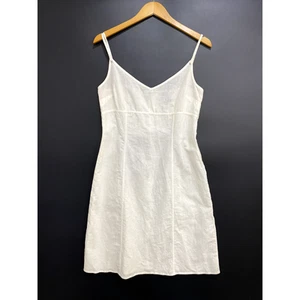 H&M Sundress Girls Size 10 Tan Spaghetti Straps Cotton Linen Minimalist Nautical - Picture 1 of 11