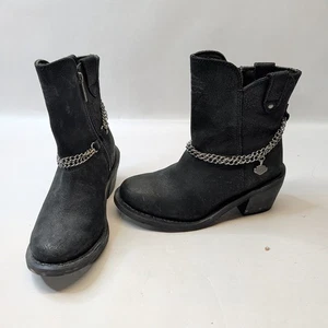 Harley Davidson Stiefel Vanette Damen 6 schwarz Leder Kette Motorrad D87184 - Bild 1 von 9