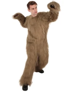 Adult Sloth Costume, Cozy Furry Bodysuit Mascot Brown Costume with Bundle, HPO - Picture 1 of 24