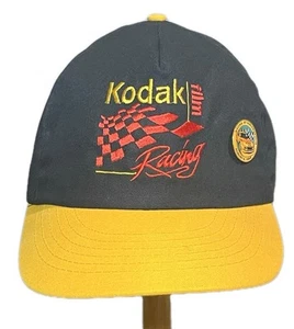 Vintage 90's Kodak Film Racing Snapback Hat Cap W/ Racing At Indianapolis Pin - Picture 1 of 6