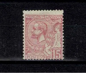 MONACO STAMP YVERT TELLIER N° 15 " PRINCE ALBERT Ist 15c ROSE " MNH F-VF A032 - Picture 1 of 2