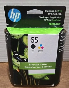 HP #65 2 pack Combo Ink Cartridges Black and Color NEW GENUINE EXPIRED 7/24 - Picture 1 of 5