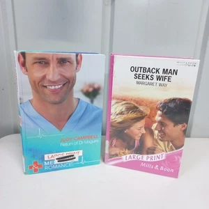 π Large Print Romance Mills And Boon M. Way J. Campbell Ex Library Books 2 Two - Picture 1 of 24