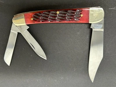 Vtg Folding Triple Blade Folding Pocket Knife German Stainless Steel Pakistan - Image 1 of 4