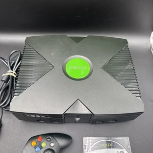 Original Xbox Console Bundle 1st Gen Controller & Power Cables Tested - Afbeelding 1 van 9