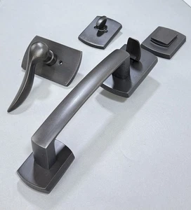 Emtek Ridgemont Einzylinder gleichschließend Eingang rustikal modern Bronze Griffset - Bild 1 von 10