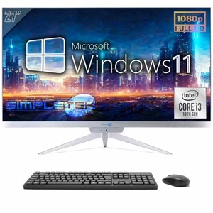 Aio All In One I3 10E Gén 27" Rgb Windows 11 Pro 8 Go 240 Go Pc Fixe Desktop - Photo 1/9