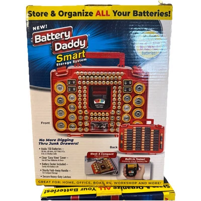 150 Battery Daddy Storage System Caddy Organizer with Case and Tester - Image 1 of 3