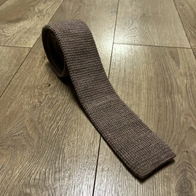 1980’s Flat Bottom Knit Tie Stafford 100% Wool Square Brown Multicolor 2.25” - Image 1 of 4