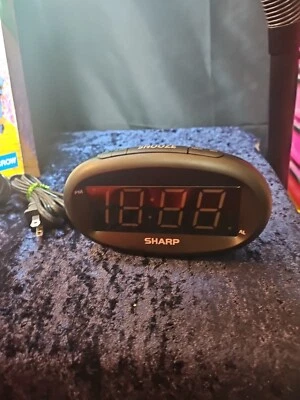 Sharp Model SPC-073 LED Alarm Clock Black Tested And Working @F - Image 1 of 4