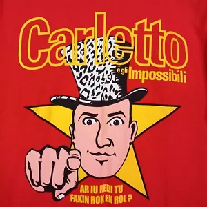CARLETTO E GLI IMPOSSIBILI VINTAGE T SHIRT 90S SCREEN STARS LABEL ITALIAN BAND - Foto 1 di 9