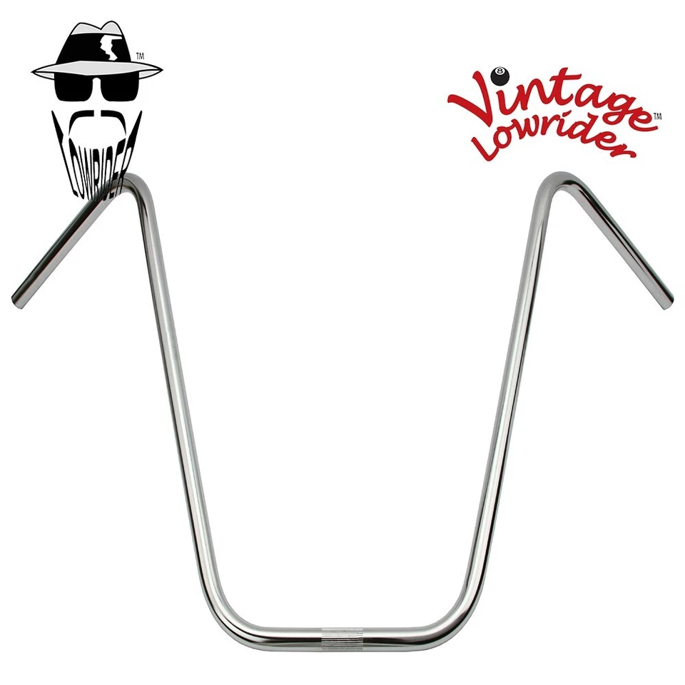 VINTAGE LOWRIDER BICYCLE V APE 22" RISE STEEL HANDLEBAR 22.2MM CHROME - Image 1 of 1