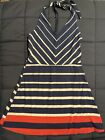 Women's Red/White & Blue Striped Halter Dress Size Small