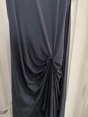 Dark Blue/Grey Fitted Sleeveless Cocktail Dress UK S 8 Knee Edgy Rock Tight - Image 1 of 3