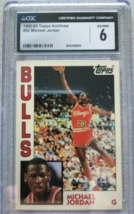 Michael Jordan 1992-1993 Topps Archives #52 CGC EX/NM 6 - Picture 1 of 2