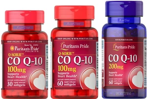 Puritan's Pride Co Q-10 CoQ10 100mg/200mg/400mg Q-Sorb Rapid Release SoftGels - Picture 1 of 43