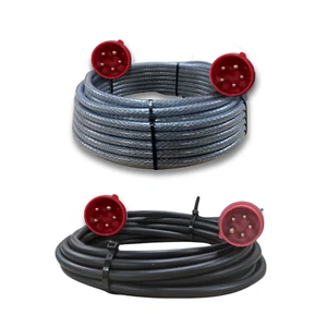 MALE TO MALE 3 PHASE EXTENSION LEAD 16A - 32A - 4-5 PIN - 415V - IP44 HEAVY DUTY - Picture 1 of 4