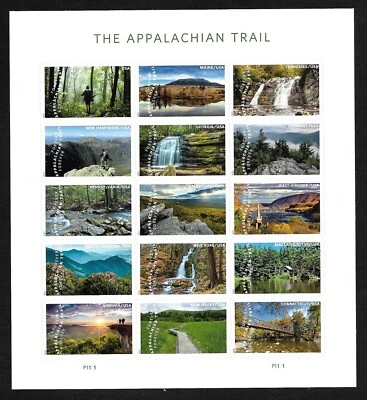 #5713 Appalachian Trail  (forever) 2025 Issue-MNH Sheet of 15 Different - Image 1 of 2