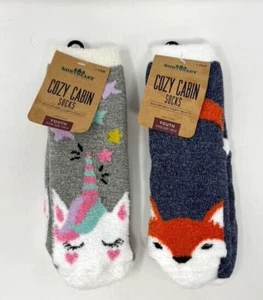 NORTHEAST OUTFITTERS ' COZY CABIN SOCKS ' YOUTH 10K-4 ' FOX/UNICORN - LOT OF 2 ' - Picture 1 of 3