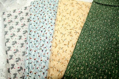 Tela artesanal para acolchar acolchado 100 % algodón azul, verde de reproducción bronceado Foto 1 de 2