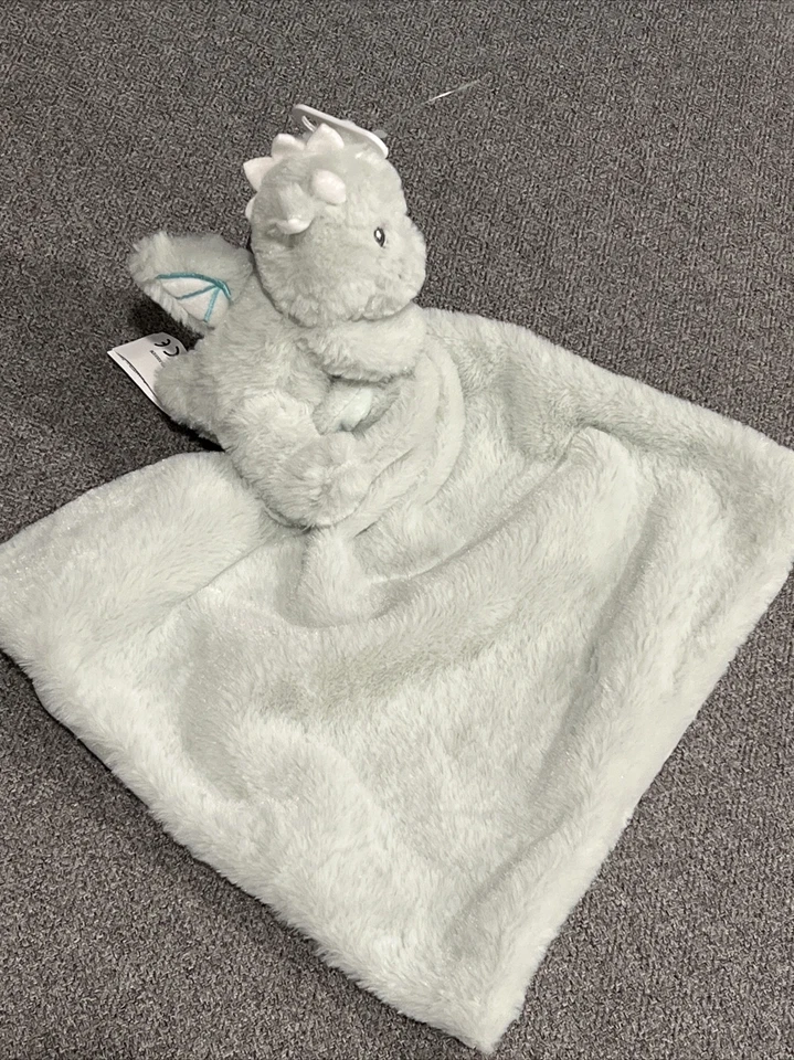 Kellytoy Kelly Baby Green Dragon Security Blanket Lovey Rattle Soft Plush