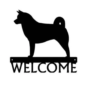 Akita Dog Welcome Sign  - Made in America - Outdoor Decor - Picture 1 of 4