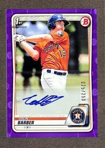 2020 Bowman #PA-CB Colin Barber Purple Auto Paper 1st /250