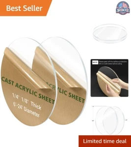 Versatile Round Acrylic Disc Set - Transparent Acrylic Sheets for DIY Projects - Picture 1 of 7