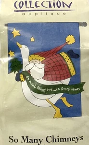 Christmas Beth Yardbrough Appliqué Flag “So Many Chimneys” 33 X 47” New - Picture 1 of 3