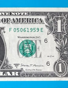 May 6, 1959 : F 05061959 E BIRTHDAY Note $1 One Dollar Bill - Picture 1 of 3