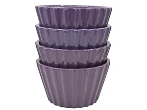 Set4 Purple Ceramic Ramekin 10cm Dishes Round Baking Tray Dish Serving Bowl Gift - Picture 1 of 6