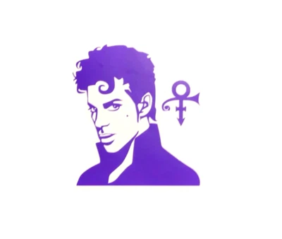 Calcomanía de vinilo Prince PÚRPURA resistente a la intemperie 3,8 x 3,5" Hecha en EE. UU. Foto 1 de 3