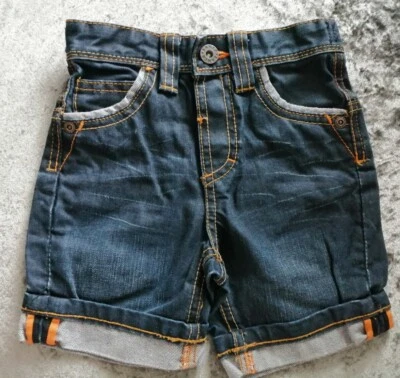 TED BAKER Baby BAKER BOY SHORTS 12-18 Months POCKETS Turn Ups ADJUSTABLE Denim - Image 1 of 4