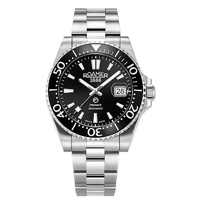 Roamer 986983 41 85 20 Men's Premier Black Dial Automatic Wristwatch