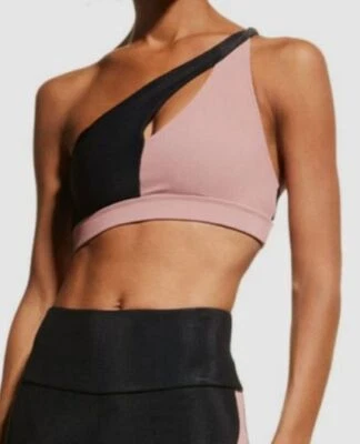 Sujetador deportivo Onzie para mujer rosa negro Sutra de un hombro talla grande $52 Foto 1 de 3