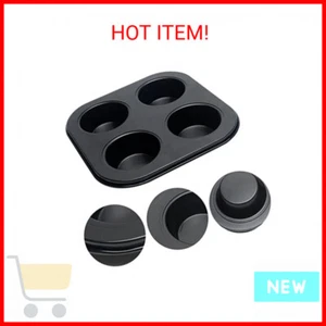 4 Cup Muffin Pan Mold - Non-Stick Cupcake Baking Tray/Tin - Carbon Steel Cake Mo - Picture 1 of 2