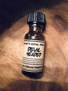 Olio rituale testa di diavolo - fatto a mano, biologico, stregoneria, hoodoo, Wicca, Evocazione - Foto 1 di 1