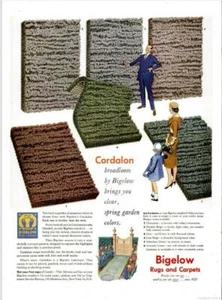 1954 Bigelow PRINT AD Cordalon Teppiche - Bild 1 von 1
