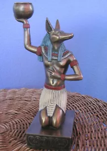 Anubis Egyptian God Guide of Souls Jackal Veronese Statue Figurine 2000 Bronze - Picture 1 of 7